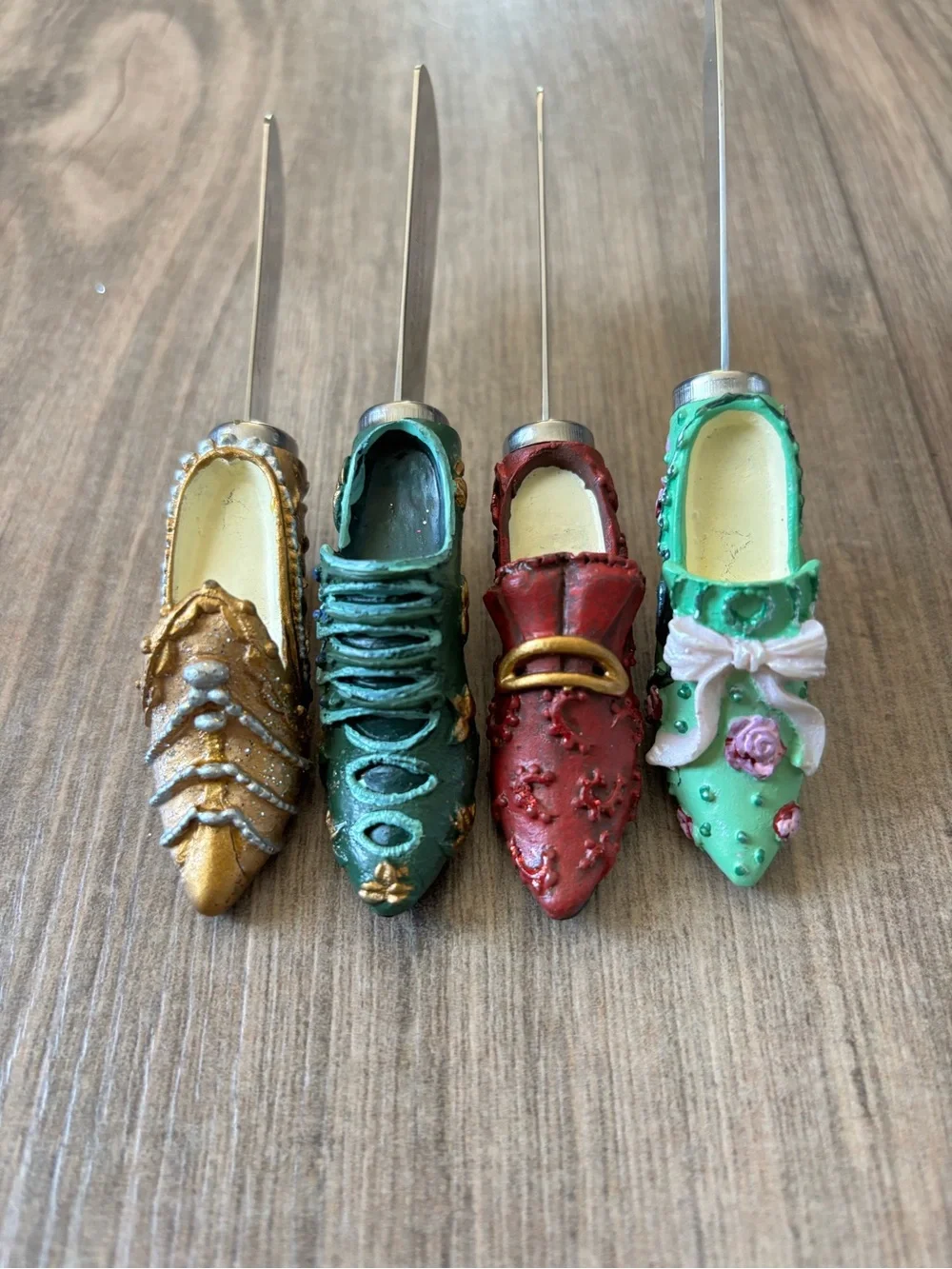 Decorative Whimsical Women Shoe Cheese Spreaders - Gold, Mint, Red, Teal